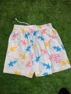 Eric Emanuel x BAPE EE Mesh Basic Shorts Lightning Star White/Multi
